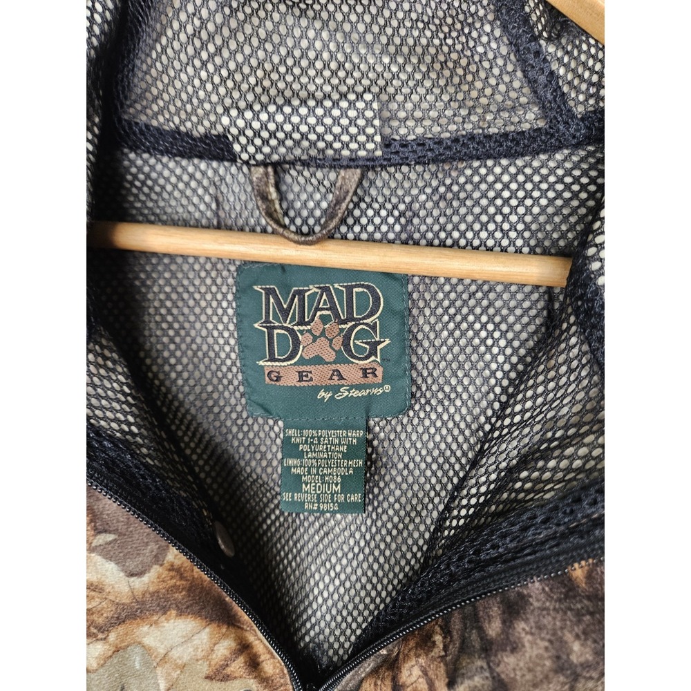 Mad Dog Gear Camo Hooded Hunting Jacket M Full Zip Pocket Outdoor Duck Gorpcore - Picture 7 of 16